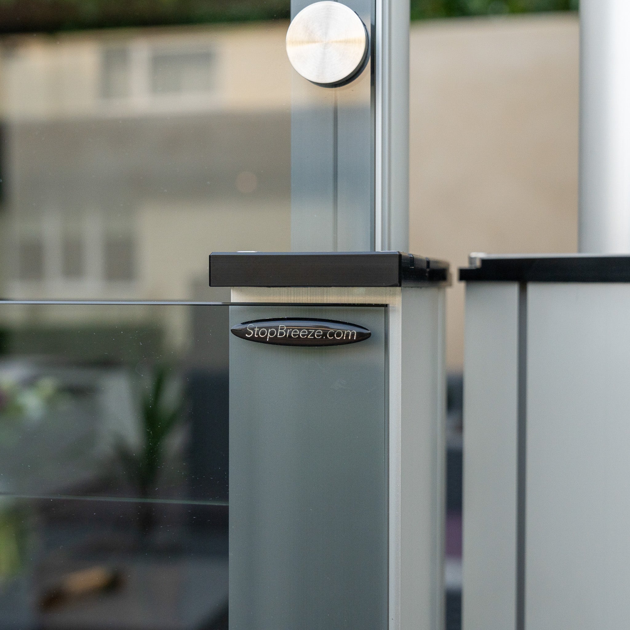 close up glass detailing on the stopbreeze panel