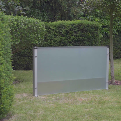 Full Frosted Privacy Glass Retractable 6ft Freestanding Terrace Screen
